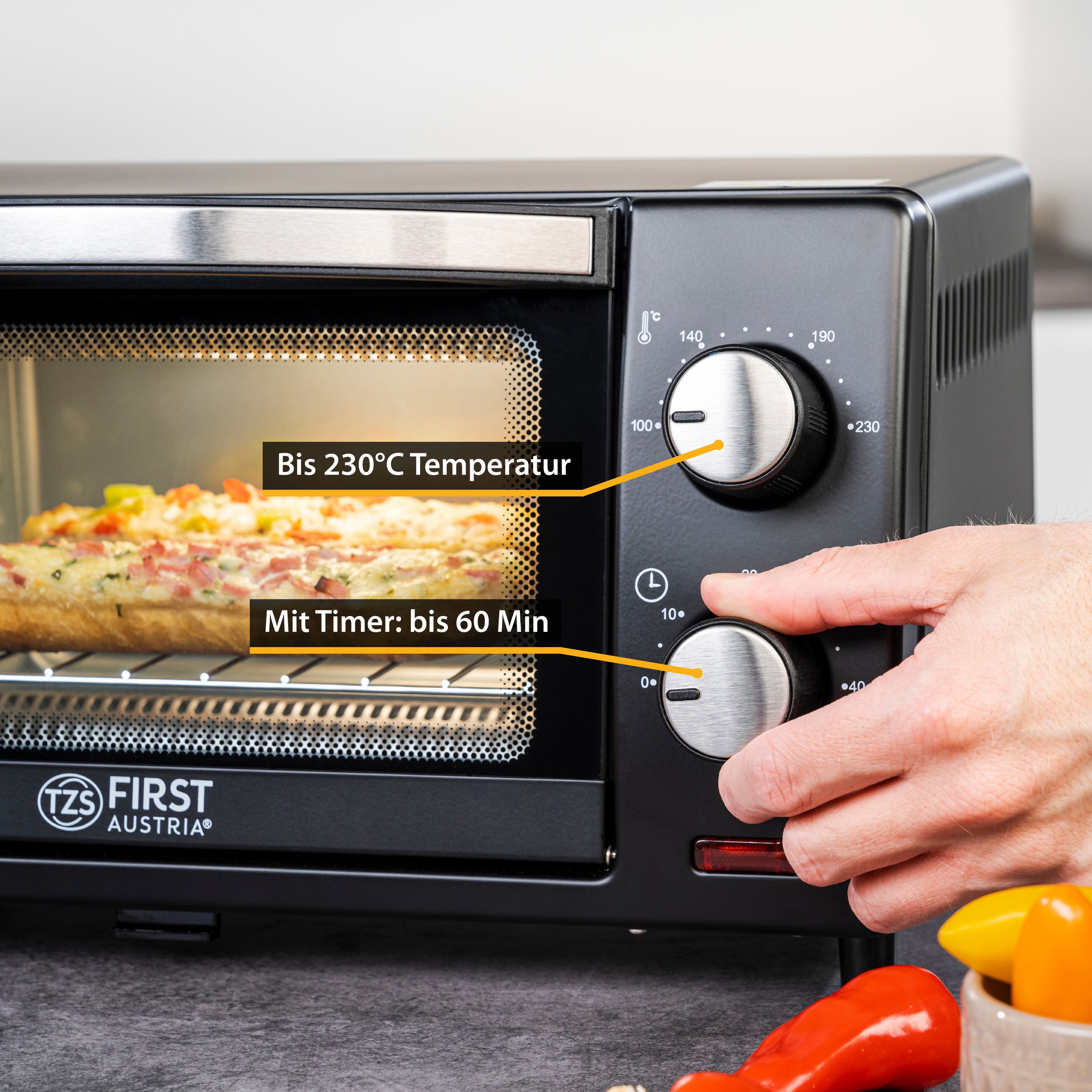 Minibackofen 10 Liter Schwarz FA50412