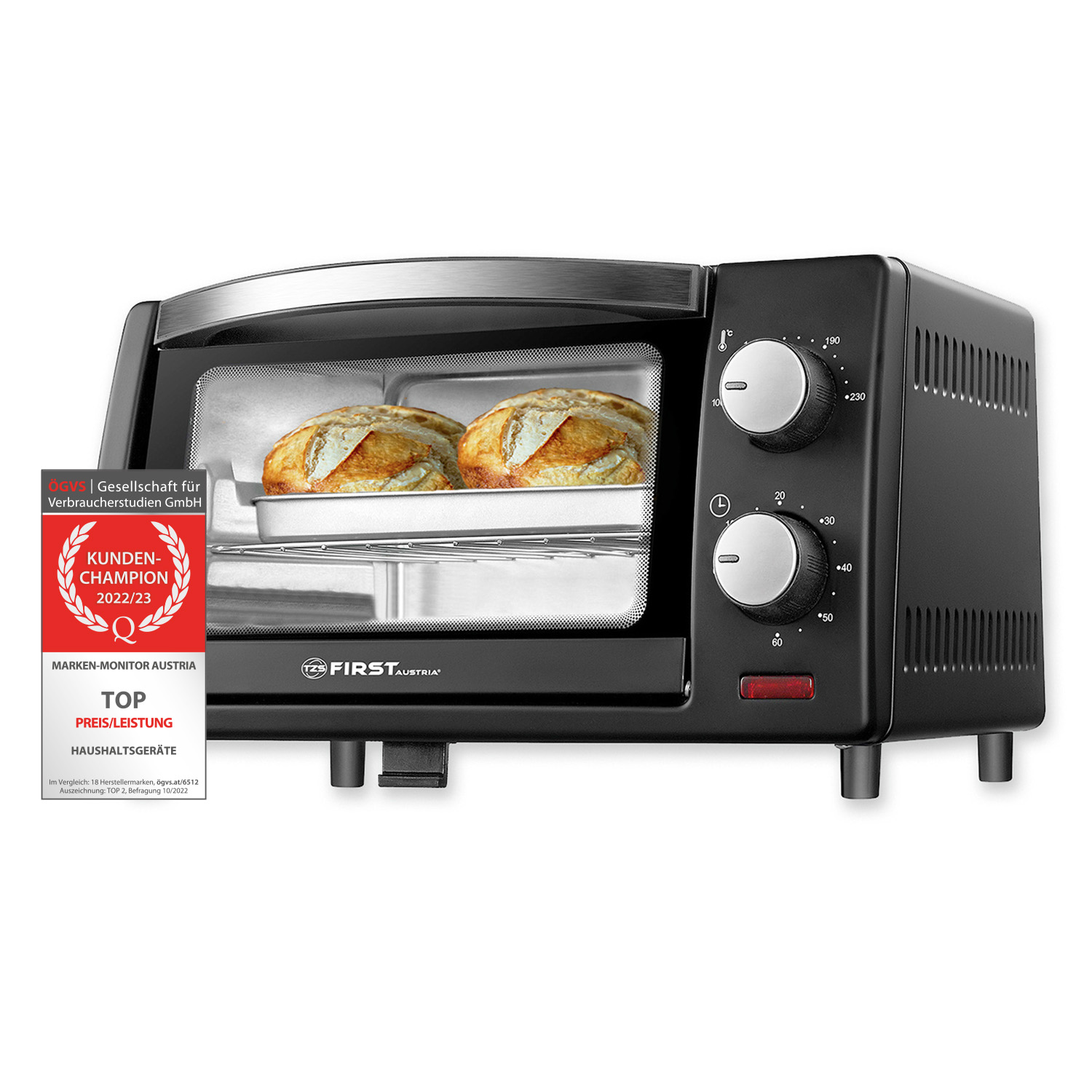 Minibackofen 10L | 800 Watt | 2 Quarzelemente