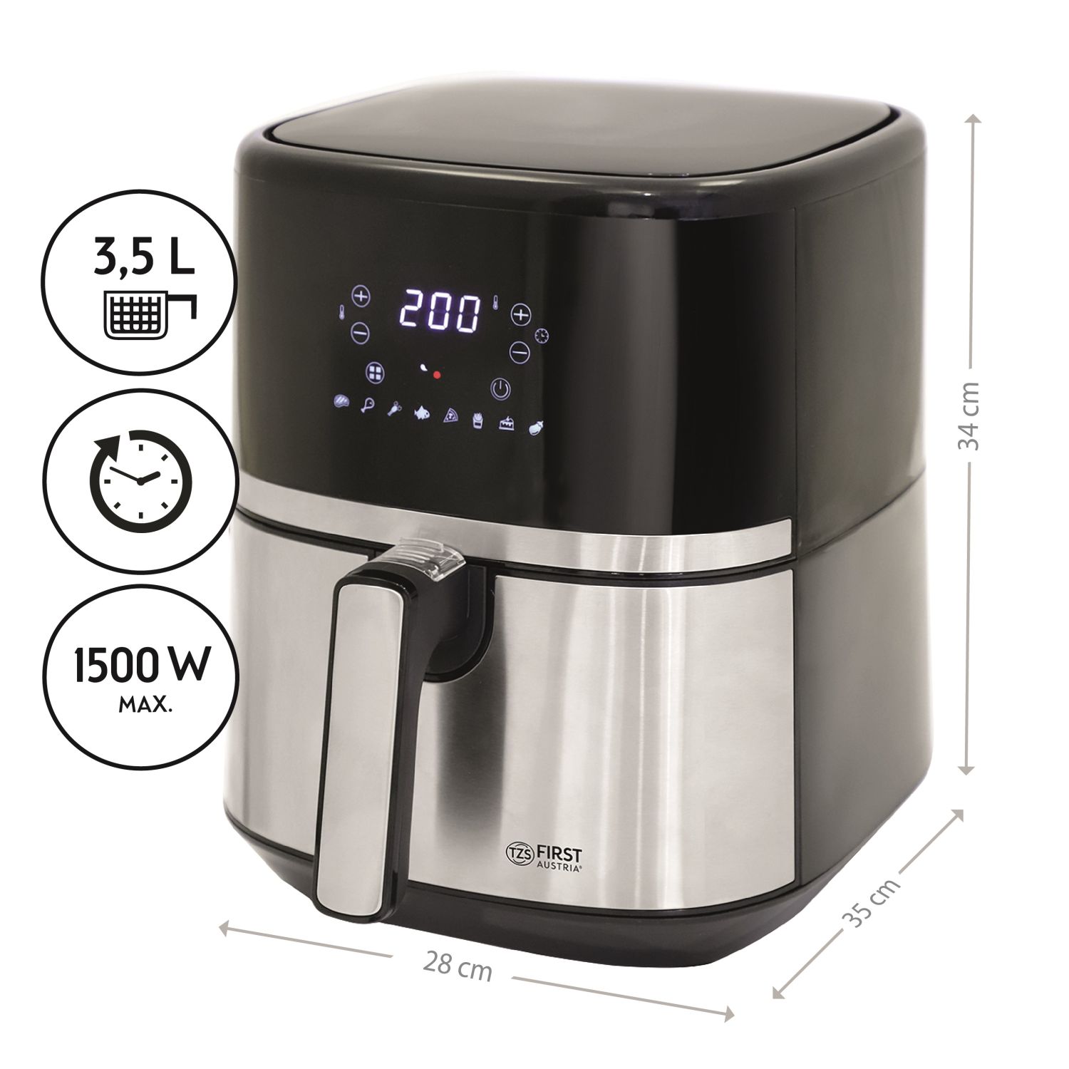 Heissluftfritteuse | Airfryer | 1500 Watt | 3,5 Liter